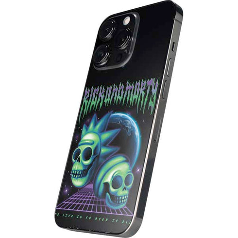 Adult Swim Rick and Morty Neon Skulls iPhone 14 Pro Max Skin