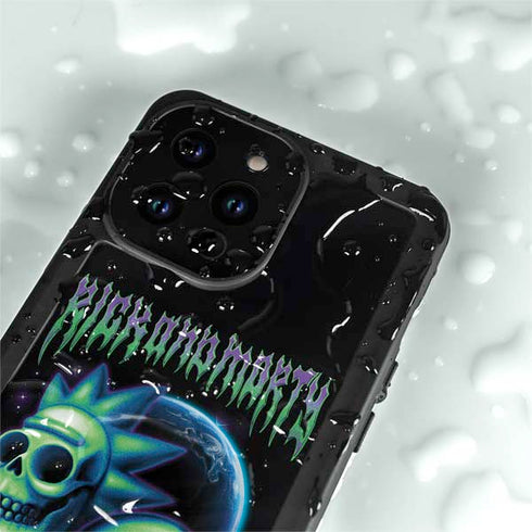 Adult Swim Rick and Morty Neon Skulls iPhone 14 Pro Max Waterproof Case