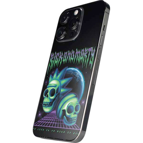 Adult Swim Rick and Morty Neon Skulls iPhone 15 Pro Skin