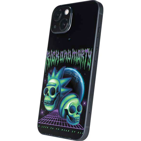 Adult Swim Rick and Morty Neon Skulls iPhone 14 Skin