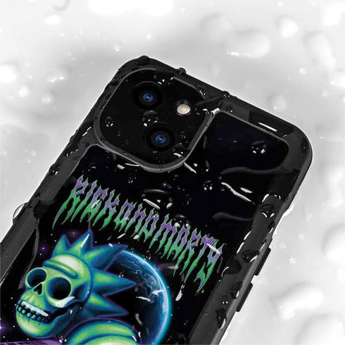 Adult Swim Rick and Morty Neon Skulls iPhone 15 Plus Waterproof Case