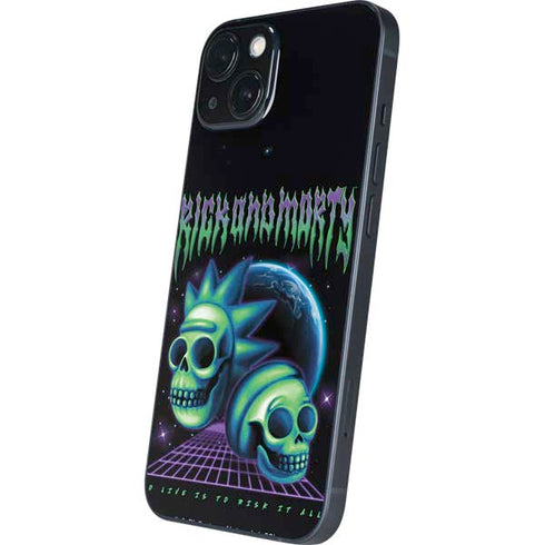 Adult Swim Rick and Morty Neon Skulls iPhone 15 Skin