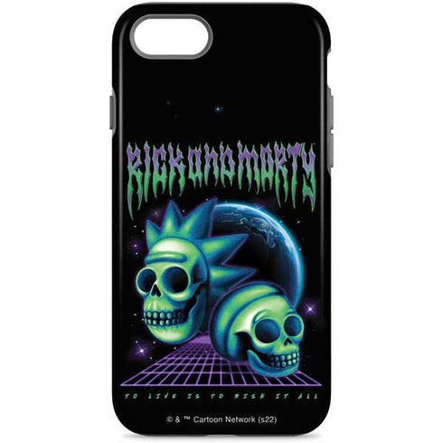 Adult Swim Rick and Morty Neon Skulls iPhone 8 Pro Case