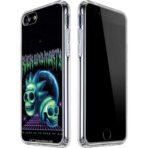 Adult Swim Rick and Morty Neon Skulls iPhone SE (2nd & 3rd Gen) Clear Case