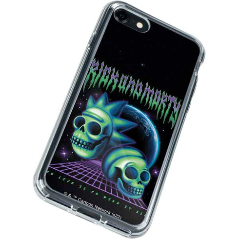 Adult Swim Rick and Morty Neon Skulls iPhone SE (2nd & 3rd Gen) Clear Case