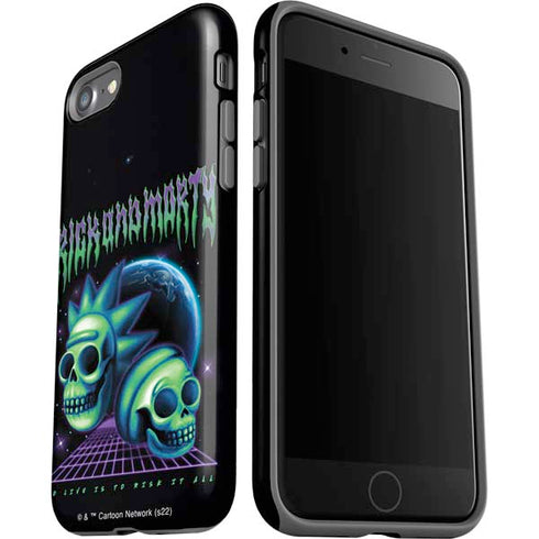 Adult Swim Rick and Morty Neon Skulls iPhone SE (2nd & 3rd Gen) Pro Case