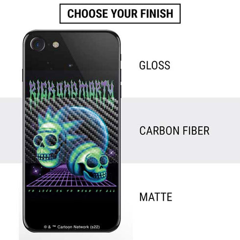 Adult Swim Rick and Morty Neon Skulls iPhone SE (2nd & 3rd Gen) Skin