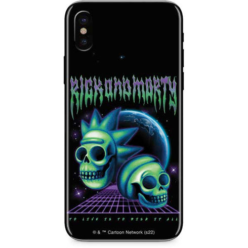 Adult Swim Rick and Morty Neon Skulls iPhone XS Max Skin