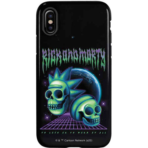 Adult Swim Rick and Morty Neon Skulls iPhone XS Pro Case
