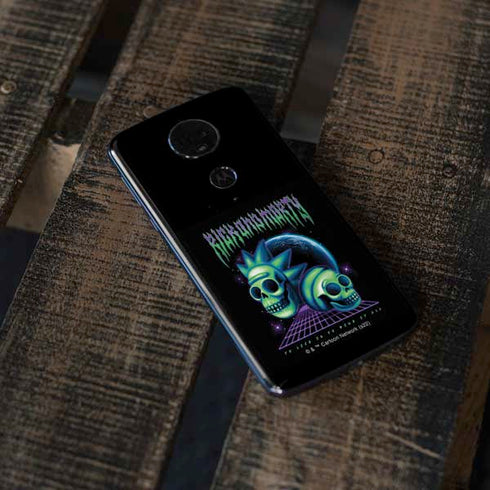 Adult Swim Rick and Morty Neon Skulls Moto E5 Plus Skin
