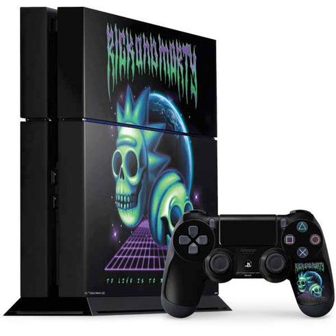 Adult Swim Rick and Morty Neon Skulls PS4 Console and Controller Bundle Skin