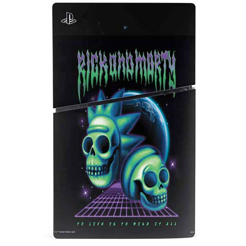 Adult Swim Rick and Morty Neon Skulls PS5 Slim Disk Console Skin