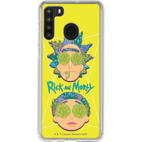 Adult Swim Rick and Morty Rick and Morty Portal Eyes Galaxy A21 Clear Case