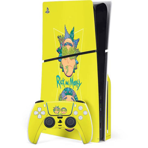 Adult Swim Rick and Morty Rick and Morty Portal Eyes PS5 Slim Disk Bundle Skin