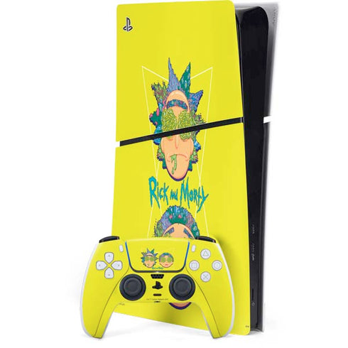 Adult Swim Rick and Morty Rick and Morty Portal Eyes PS5 Slim Digital Edition Bundle Skin