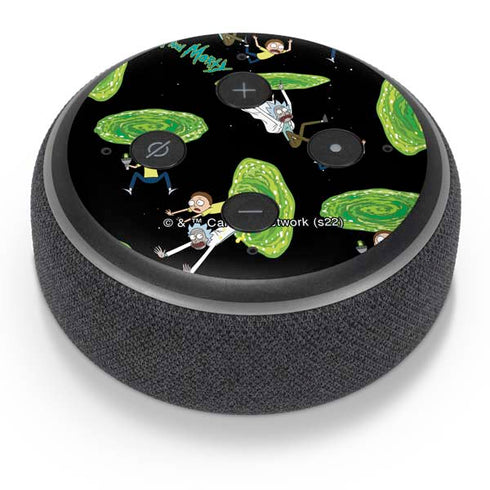 Adult Swim Rick and Morty Portal Pattern Amazon Echo Dot Skin