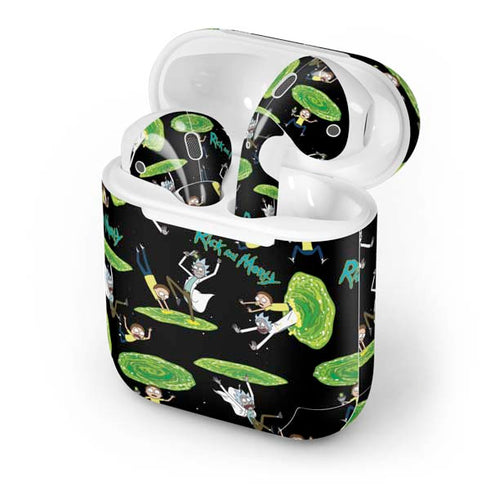 Adult Swim Rick and Morty Portal Pattern Apple AirPods Skin