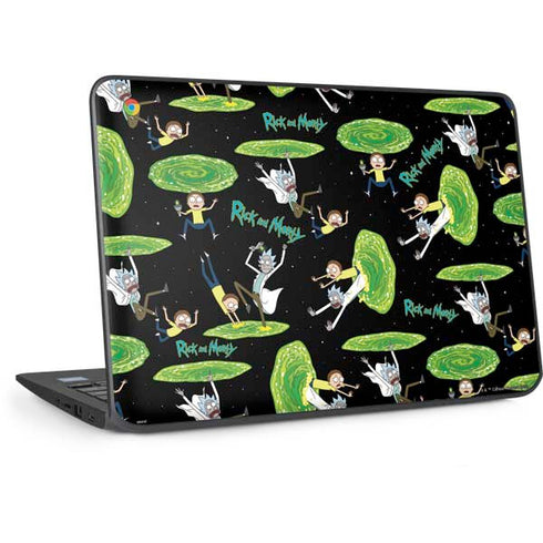 Adult Swim Rick and Morty Portal Pattern HP Chromebook Skin