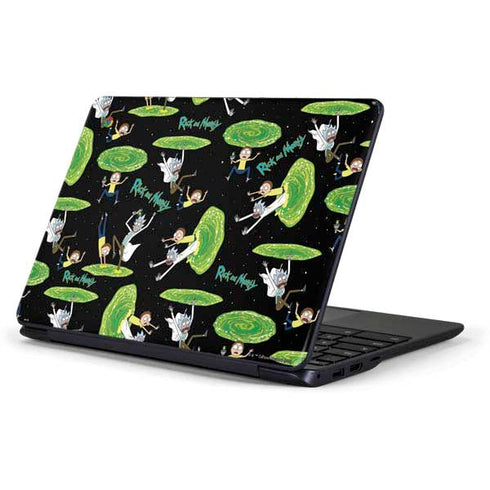 Adult Swim Rick and Morty Portal Pattern Samsung Chromebook Skin