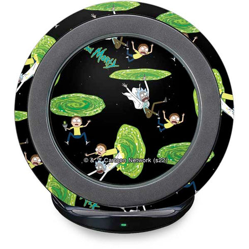 Adult Swim Rick and Morty Portal Pattern Fast Charge Wireless Charging Stand Skin