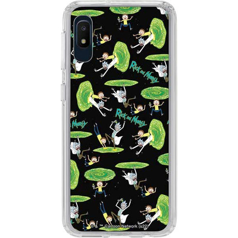 Adult Swim Rick and Morty Portal Pattern Galaxy A10e Clear Case