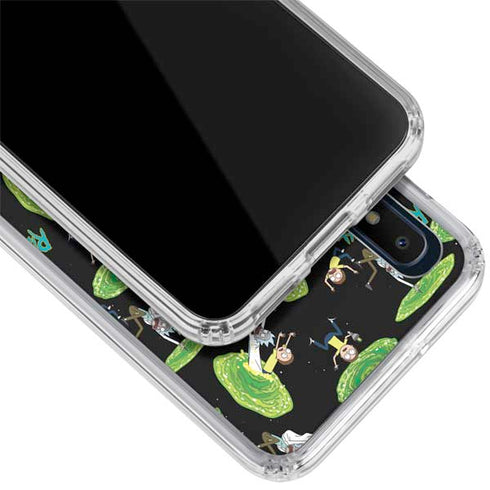 Adult Swim Rick and Morty Portal Pattern Galaxy A10e Clear Case