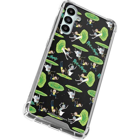 Adult Swim Rick and Morty Portal Pattern Galaxy A15 5G Clear Case
