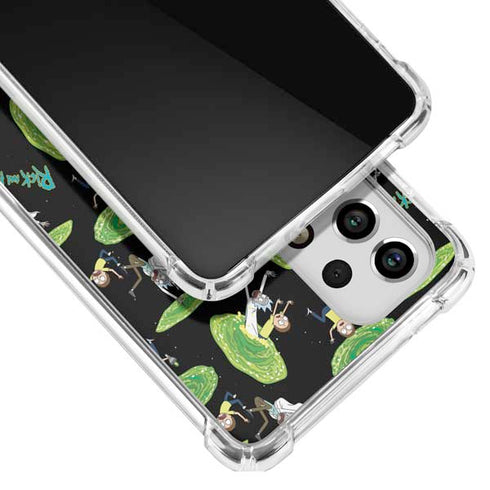 Adult Swim Rick and Morty Portal Pattern Galaxy A33 5G Clear Case