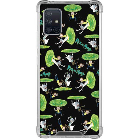 Adult Swim Rick and Morty Portal Pattern Galaxy A51 5G Clear Case