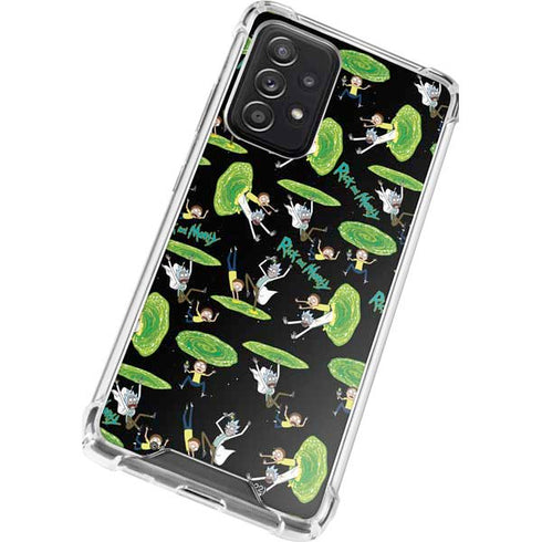 Adult Swim Rick and Morty Portal Pattern Galaxy A52 5G Clear Case