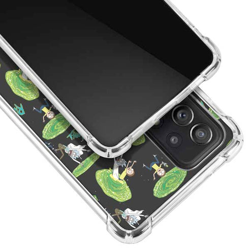 Adult Swim Rick and Morty Portal Pattern Galaxy A52 5G Clear Case