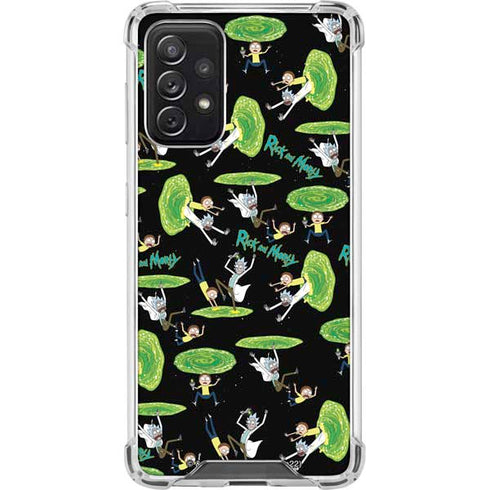 Adult Swim Rick and Morty Portal Pattern Galaxy A72 5G Clear Case