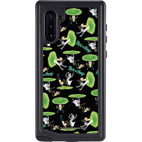 Adult Swim Rick and Morty Portal Pattern Galaxy Note 10 Waterproof Case