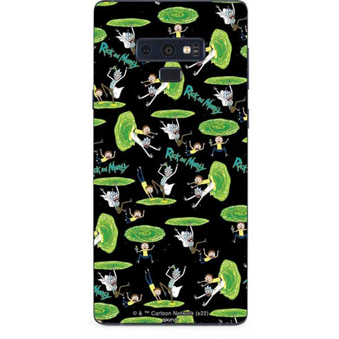 Adult Swim Rick and Morty Portal Pattern Galaxy Note 9 Skin