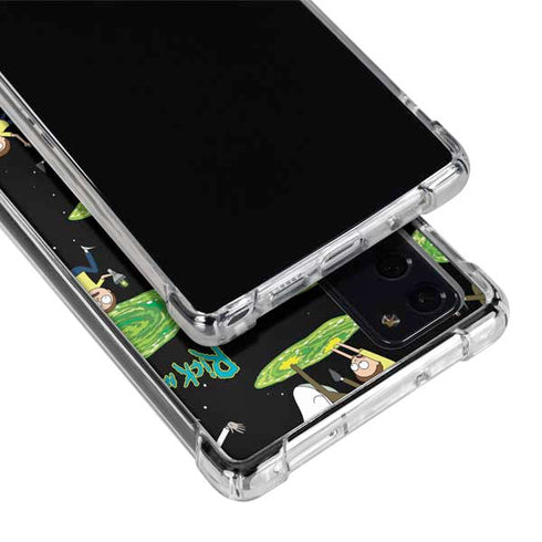 Adult Swim Rick and Morty Portal Pattern Galaxy Note20 5G Clear Case