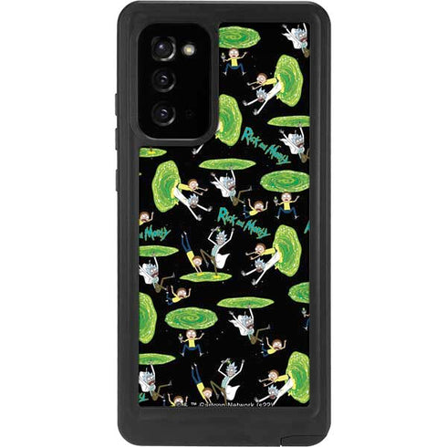 Adult Swim Rick and Morty Portal Pattern Galaxy Note20 5G Waterproof Case