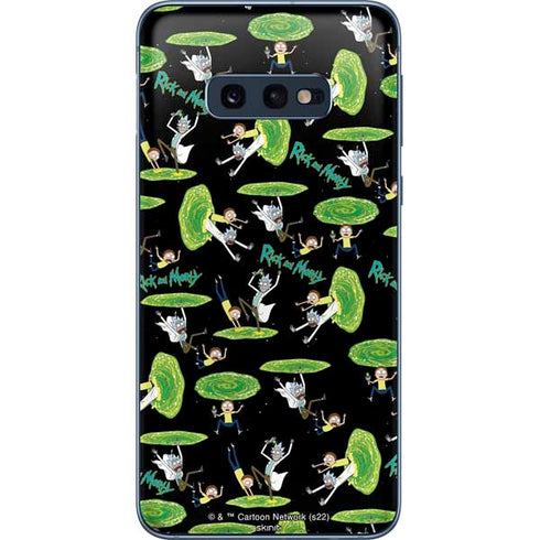 Adult Swim Rick and Morty Portal Pattern Galaxy S10e Skin