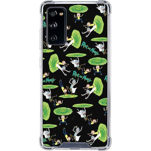 Adult Swim Rick and Morty Portal Pattern Galaxy S20 FE Clear Case