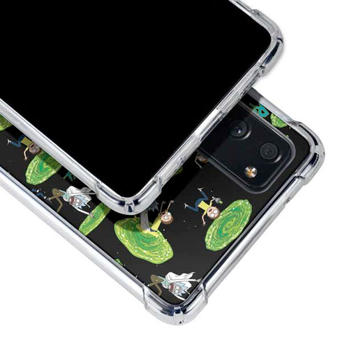 Adult Swim Rick and Morty Portal Pattern Galaxy S20 FE Clear Case
