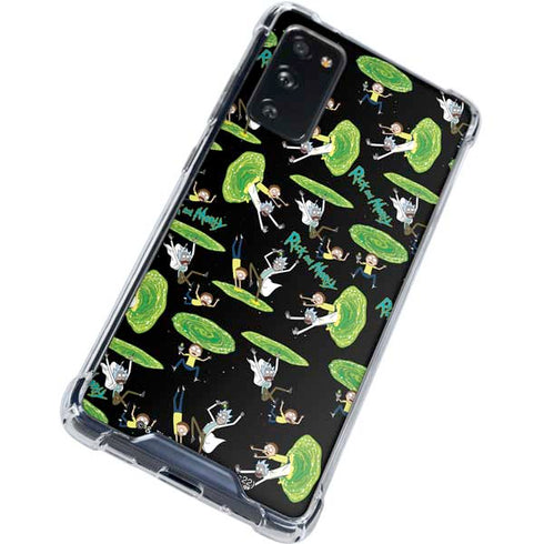 Adult Swim Rick and Morty Portal Pattern Galaxy S20 FE Clear Case