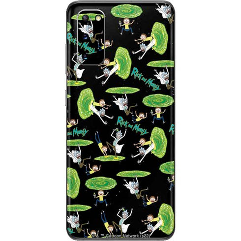Adult Swim Rick and Morty Portal Pattern Galaxy S20 Skin