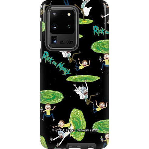 Adult Swim Rick and Morty Portal Pattern Galaxy S20 Ultra 5G Pro Case