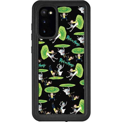 Adult Swim Rick and Morty Portal Pattern Galaxy S20 Waterproof Case