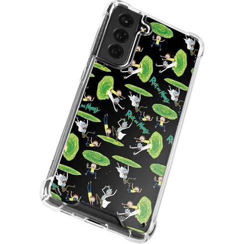 Adult Swim Rick and Morty Portal Pattern Galaxy S21 5G Clear Case
