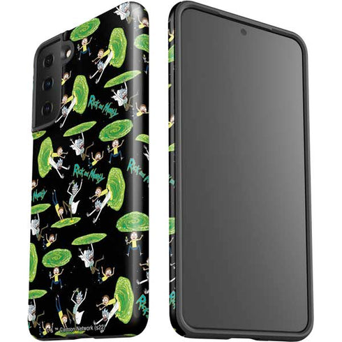 Adult Swim Rick and Morty Portal Pattern Galaxy S21 FE Pro Case