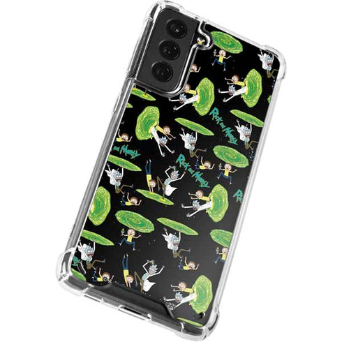Adult Swim Rick and Morty Portal Pattern Galaxy S21 Plus 5G Clear Case