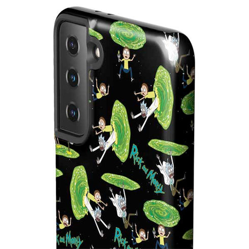 Adult Swim Rick and Morty Portal Pattern Galaxy S21 Plus 5G Pro Case