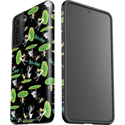 Adult Swim Rick and Morty Portal Pattern Galaxy S21 Plus 5G Pro Case