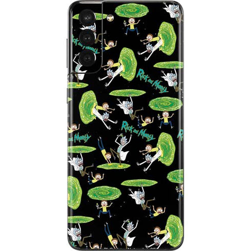 Adult Swim Rick and Morty Portal Pattern Galaxy S21 Plus 5G Skin