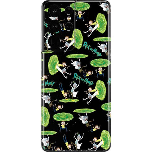 Adult Swim Rick and Morty Portal Pattern Galaxy S21 Ultra 5G Skin